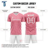 Custom Pink Puzzle Team Soccer Jersey Uniform Set